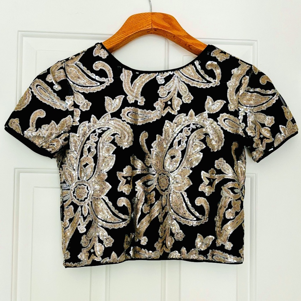 Sequined Crop Top